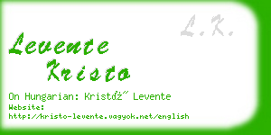 levente kristo business card